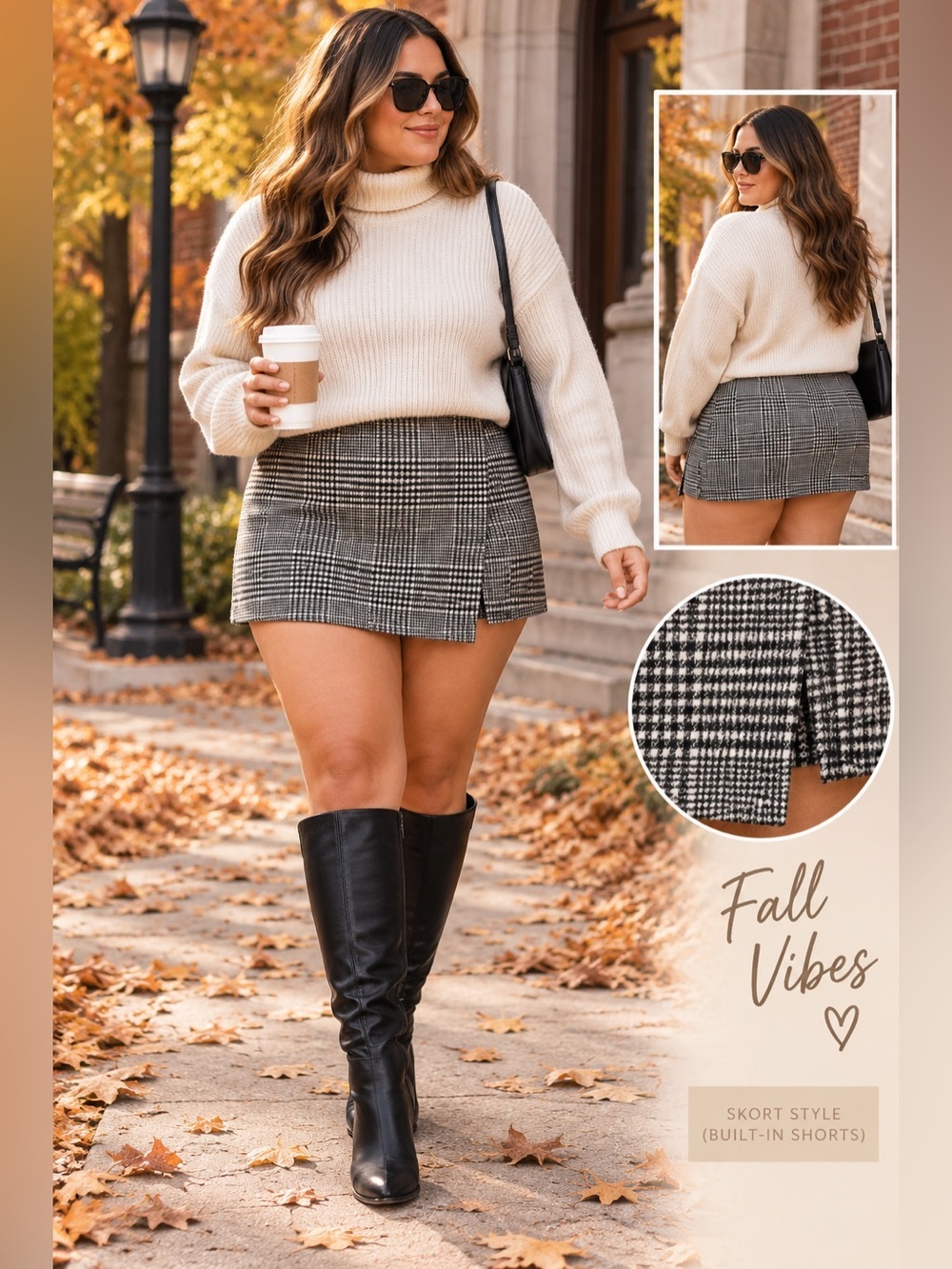 Abercrombie & Fitch Plaid Wool Skort XXL Preppy Academia Mini Skirt Shorts NWT